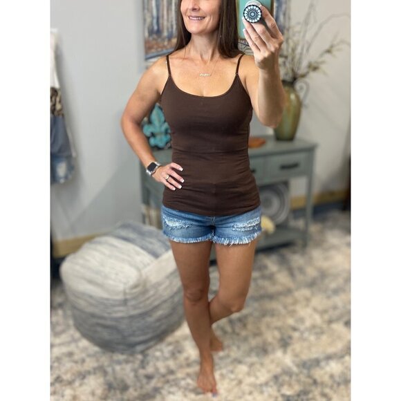 Spaghetti Strap Cami With Bra Brown 0060 - Picture 5 of 5